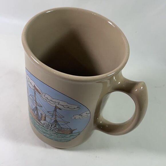 River Steamboat Beige Heavy Stone Ware Coffee Mug - Picture 5 of 5